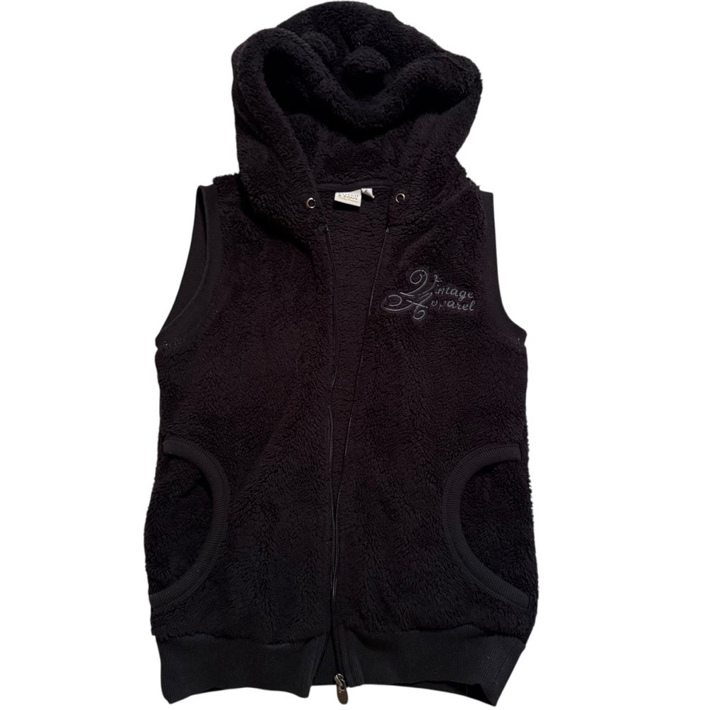 Stitch & Soul| Women’s Bomber/Vest Teddy Jacket Black -Size S